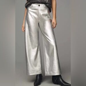 NWT $148 Anthropologie THE ETTIE HIGH-RISE CROP WIDE-LEG TROUSERS BY MAEVE: META